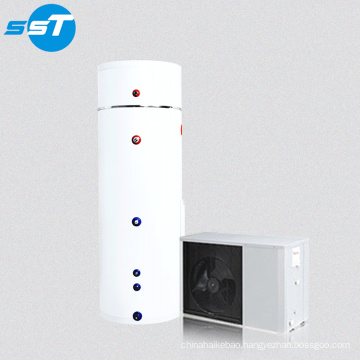 Air hotwater tank split system heat pump geyser combination